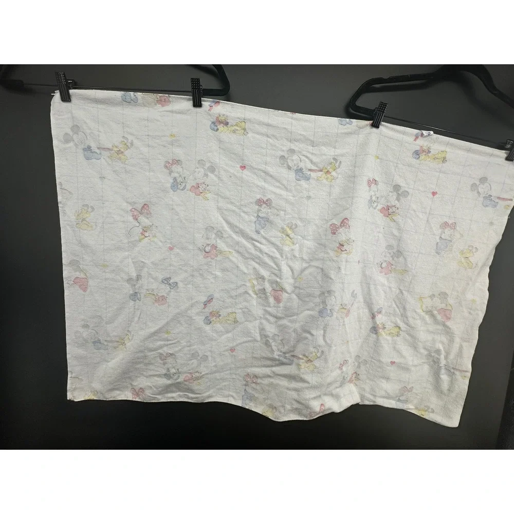 Vintage Disney Babies Receiving Blanket Mickey Minnie Donald Pluto USA Dundee